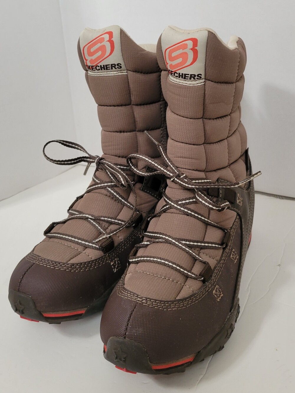Skechers Outdoors Quilted Waterproof Snow Boots 46475 Women Size 9 EU 39 Brown